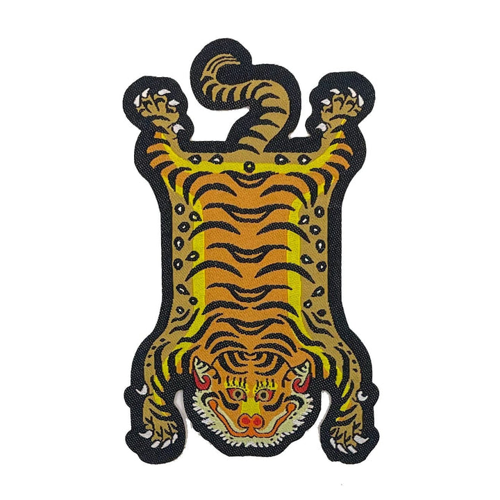 Tibetisches Aufbügel-Patch «Tiger Rug», 5er-Set mit allen Farbvarianten - Atelier Tibet