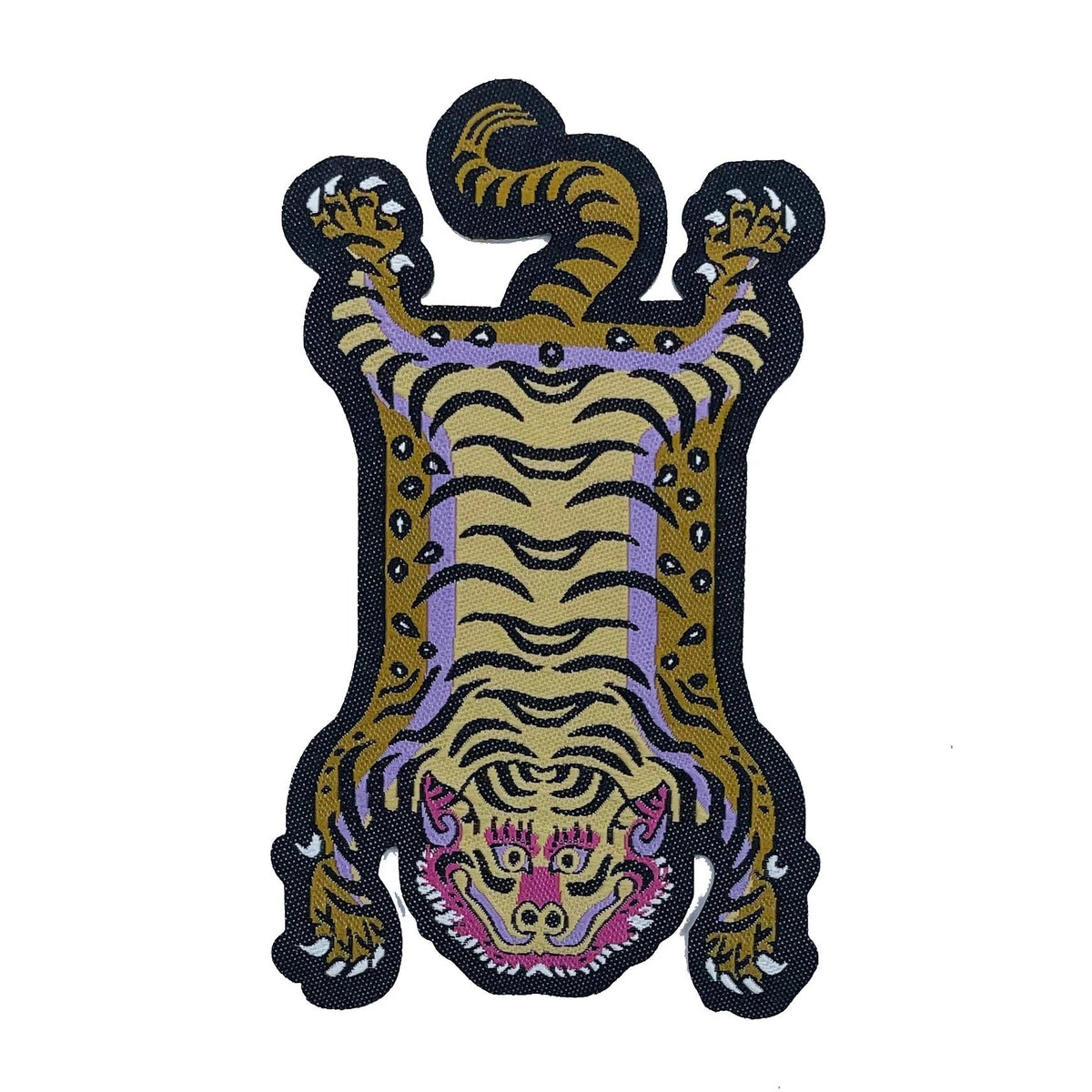 Tibetisches Aufbügel-Patch «Tiger Rug», 5er-Set mit allen Farbvarianten - Atelier Tibet