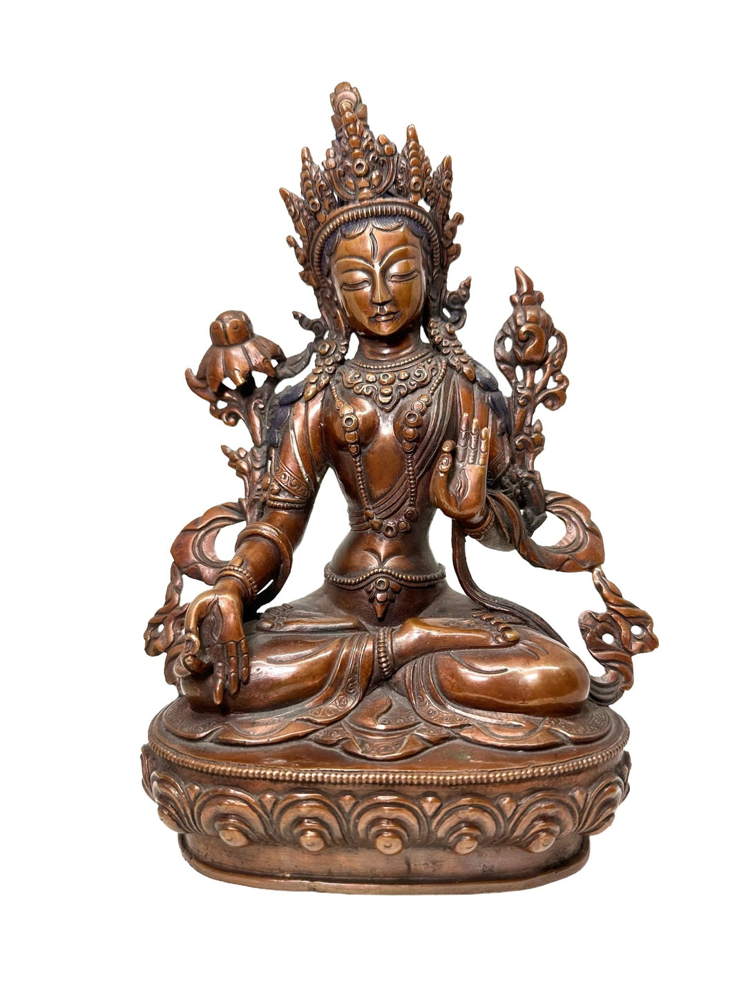 Weisse Tara Statue aus Kupfer - Atelier Tibet
