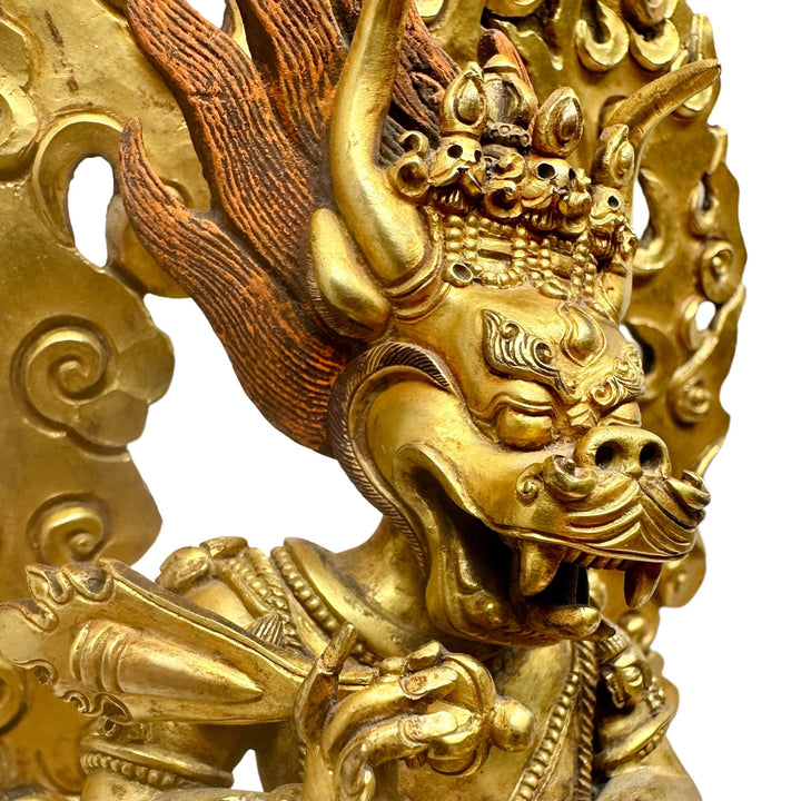 Yamantaka Statue aus vergoldetem Kupfer - Atelier Tibet