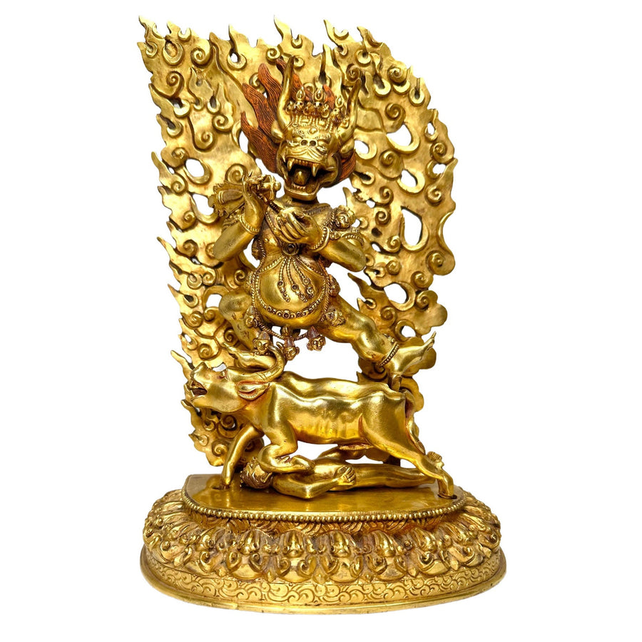 Yamantaka Statue aus vergoldetem Kupfer - Atelier Tibet