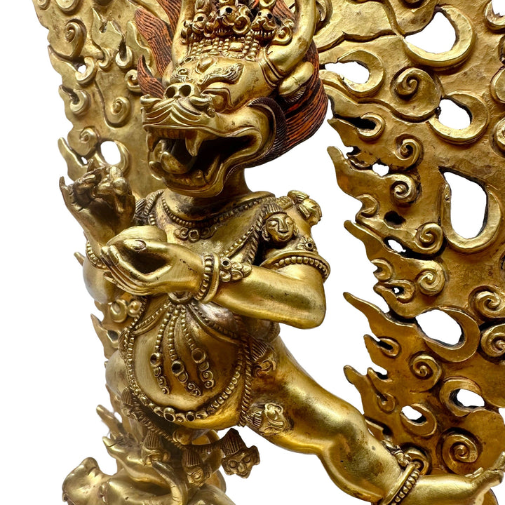 Yamantaka Statue aus vergoldetem Kupfer - Atelier Tibet