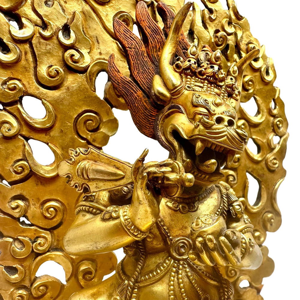 Yamantaka Statue aus vergoldetem Kupfer - Atelier Tibet